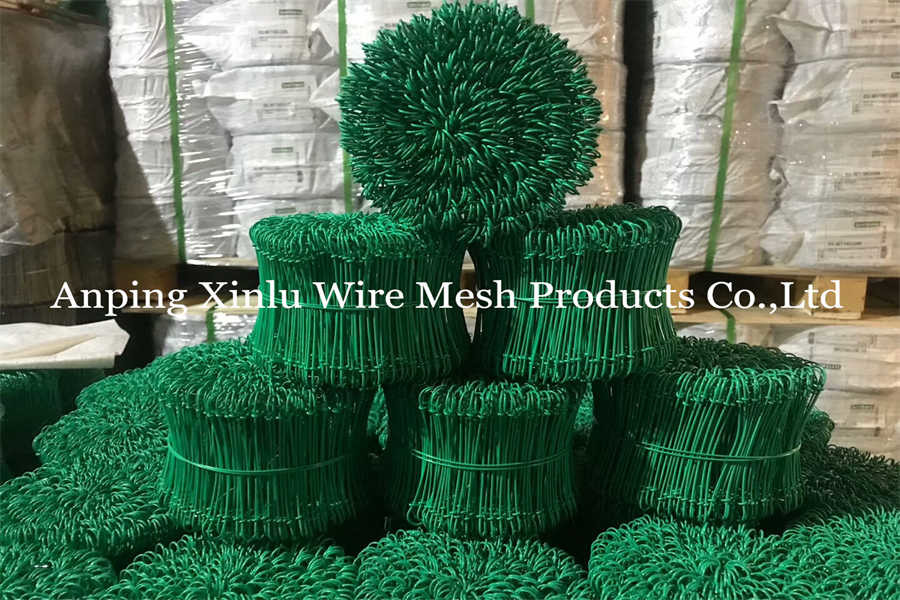 6 Inch Double Loop Tie Wire Anti Rust 1.0mm 16 Gauge Coloured PVC Coated Baling Tie Wire