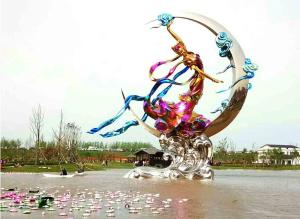 Wholesale Public Art Large Outdoor Garden Statues Stainless Steel Flying Fairy Painted from china suppliers