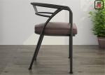 Loft Design Industrial Style Metal Restaurant Chairs With Leather Seats Arm
