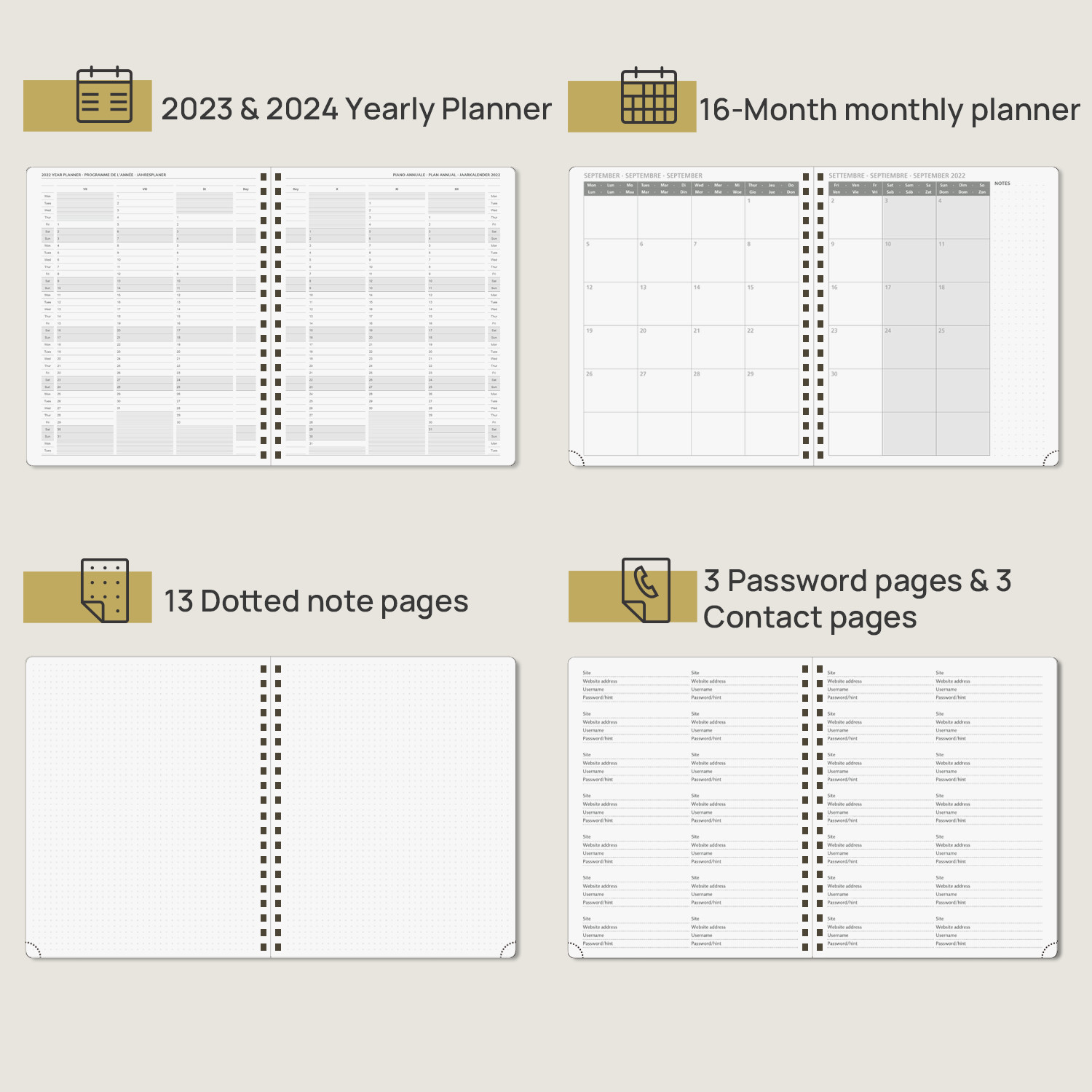 Two-Page Weekly Planner For The 12 Months July 2023 - June 2023 In Light Blue
