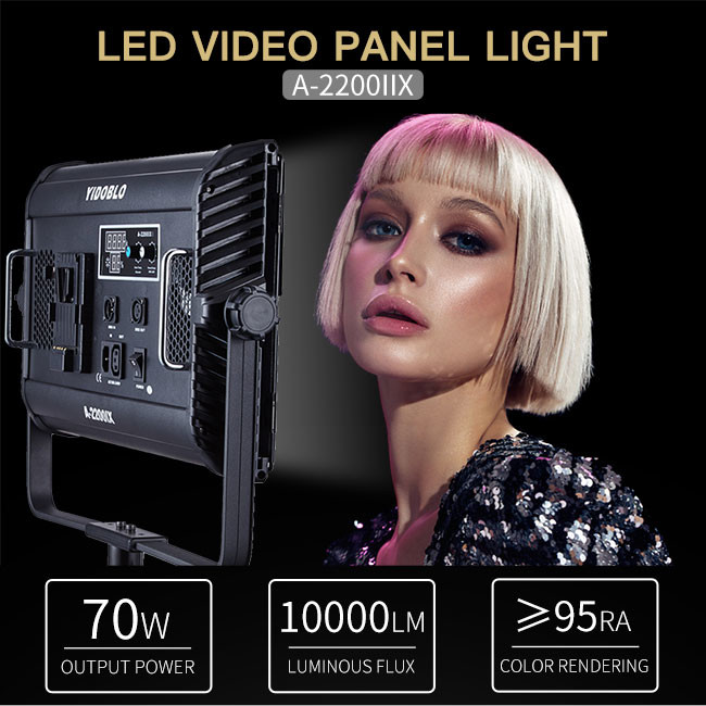 7000LM 95CRI cold white 5500K battery powered studio light with dmx control LED Video Studio Lights
