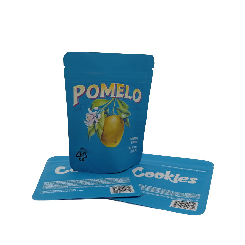 Snack 300g Stand Up Pouches Blue Mylar weed Bags With Zipper Lock