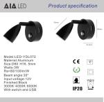 rechargeable car reading light/ship reading light/car reading wall lamp/usb