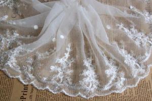 Wholesale White Floral Venise Nylon Mesh White Bridal Lace Fabric For Dressmaking from china suppliers