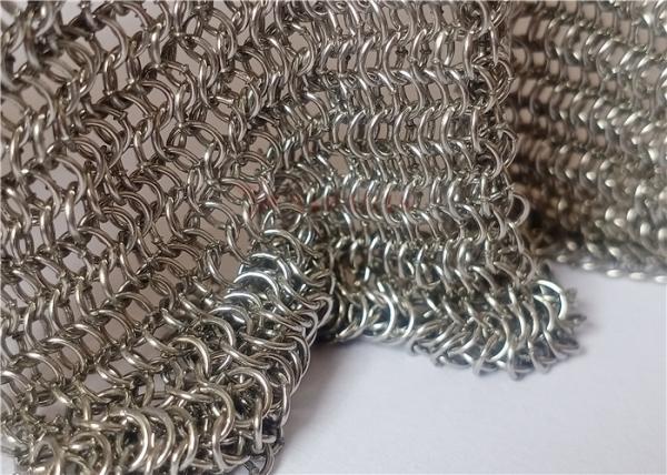Stainless Steel Chain Mail Metal Mesh Curtains 0.53x3.81mm For Fire Guard