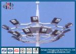 High Mast Commercial Light Pole With Lifting System , Floodlighting Poles