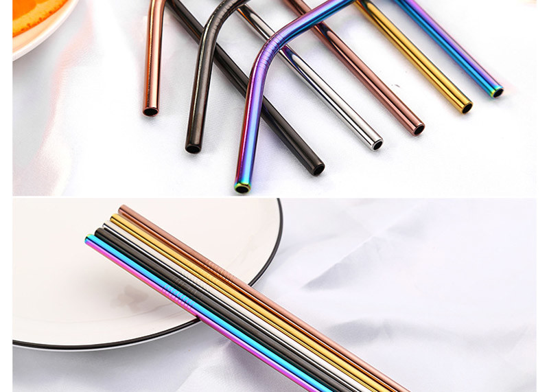 Colorful Kitchen Household Items Straight Reusable Drinking Straws Cleaner Brush
