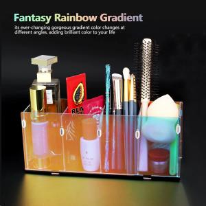 Wholesale Colorful Transparent Pencil Holders,Acrylic Pen Holder,Makeup Organizer 4 Compartments For Desk,Vanity,Office from china suppliers