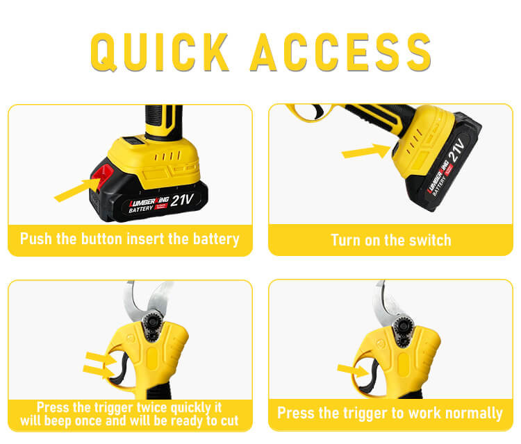 21V 28mm Electric Pruner Battery Pruning Shear Pruner Branches Cutter Cordless