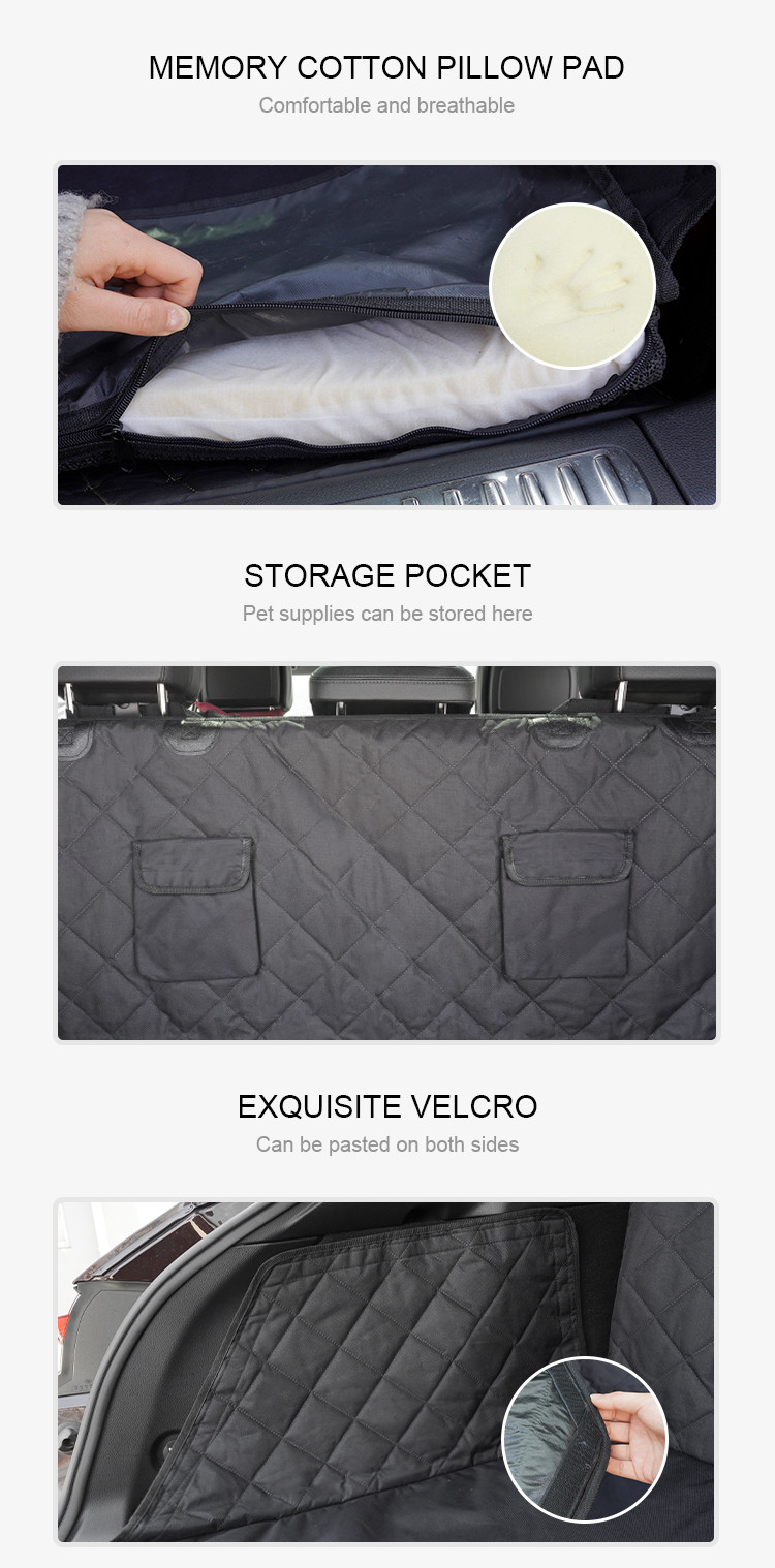 waterproof pet dog car cargo cover with soft memory foam 100% scratch and non-slip dog trunk seat cover for SUV
