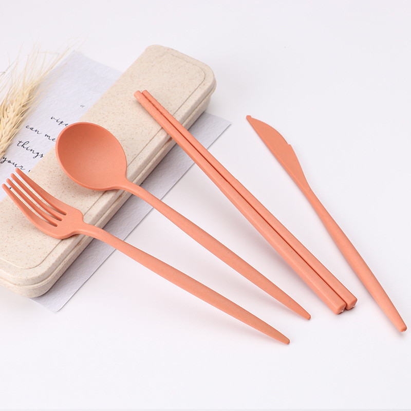 21*5.5cm OCPO Kitchen Flatware Sets Fork Spoon Knife Chopsticks Set With Case