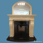 The Van Gogh Shaped Black and Yellwo Marble Fireplace Surround