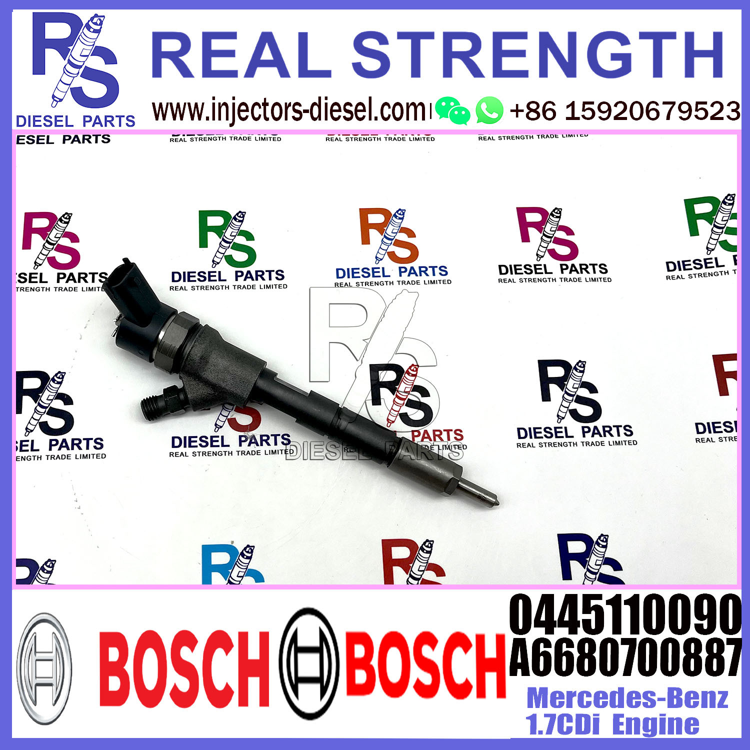 Diesel Fuel Common Rail Injector 0445110090 A6680700887 0445110089 0986435033 For Mercedes-Benz 1.7CDi Engine