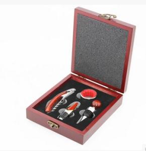 Wholesale Promotioal 4pcs set wood stainless steel bottle opener corkscrew stopper from china suppliers