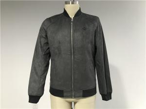 Wholesale Slim Fit Mock Suede Mens Baseball Jacket With Metal Zip Rib Collar TW66041 from china suppliers