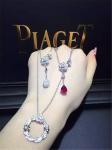 Piaget full diamonds red tourmaline rose necklace of 18kt gold with yellow gold