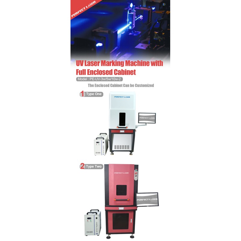 PE-UV-3W 5W 7W 10W UV Laser Marking Machine With Enclosed Cover