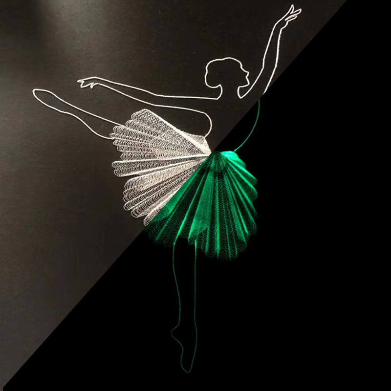 Machine Embroidery Light Reflective Thread Knitting Yarn Used In T-Shirt Logo Clothing Red Green