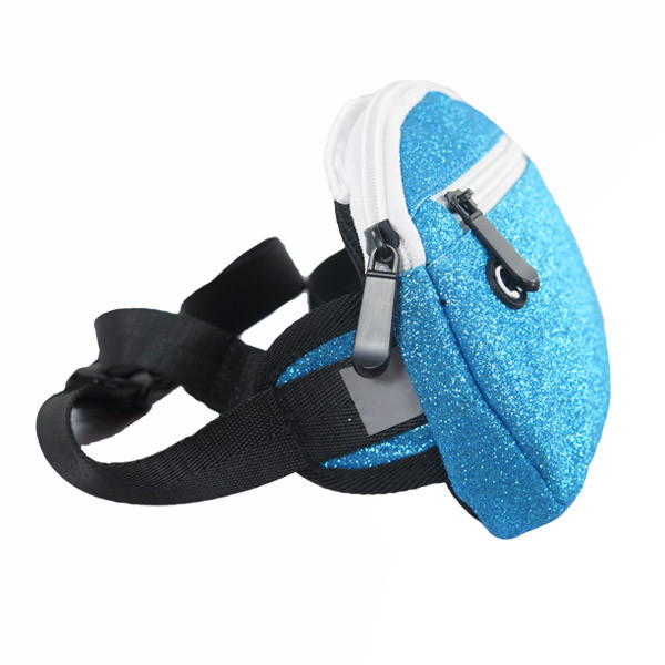 Trendy Custom Cheer Backpacks / Blue Glitter Backpack With Computer Interlayer