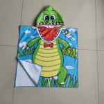 Hotsale microfiber custom poncho towel kids printing beach poncho kids cartoon