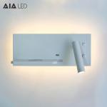 Hotel project bedroom bedside reading LED wall lamp mobile phone USB wireless
