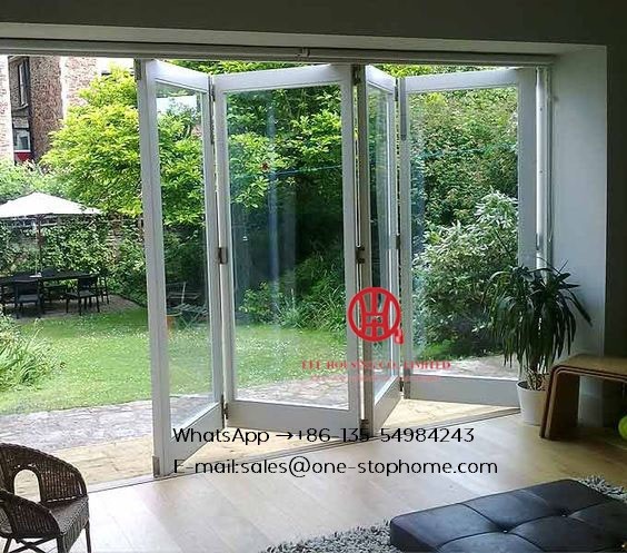 luxury hotel front door,Exterior Waterproof Glass Bifold Aluminum Folding Door,Decorative grill design fold door