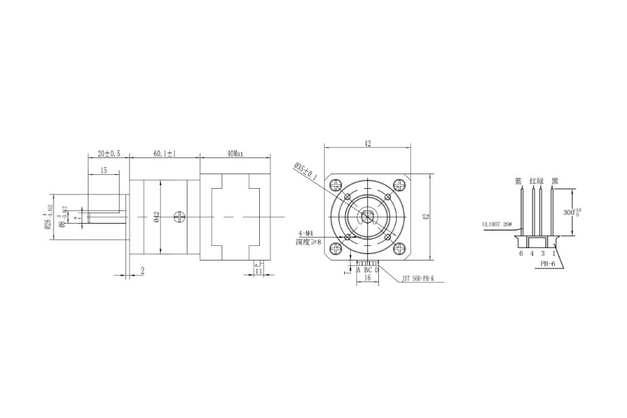42BYGH607-13AG5 Nema 17 1.8 Degree High Speed Stepper Motor With Gearbox