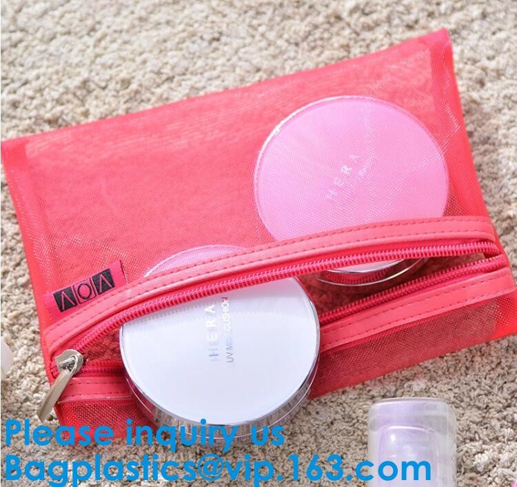 Cheap Cosmetic Bag Nylon Mesh Zippered Bag Makeup Organizer Bag,Women Mesh Cosmetic Portable White Mesh Zipper Bag