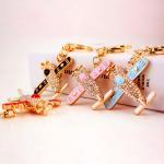 6inches Custom Airplane Keychain Diamond Alloy Crystal For unisex