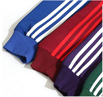 Dry Fitted Striped 100% Cotton Mens Sports Tracksuits High Street Style