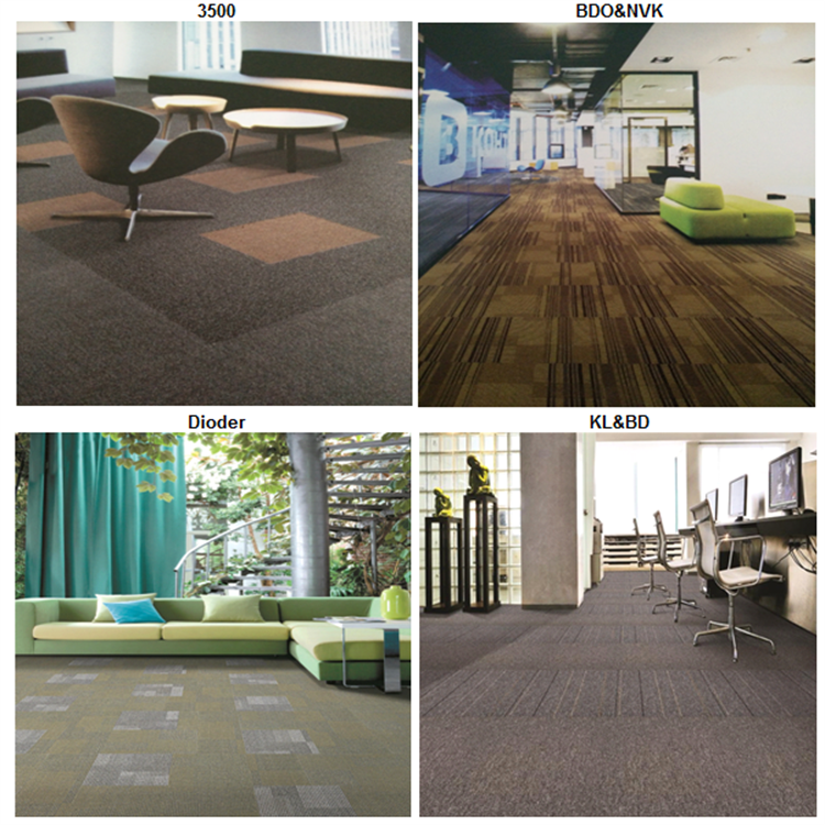 New two colors mixed up striped pattern PP 50*50cm office carpet tile
