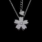 Romantic Sample Design White Rose Jewelry / AAA Zircon Jewelry Silver Necklace