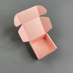 Corrugated Lipstick Mailer Box With Logo, Pink Mailing Paper Box For Packaging,