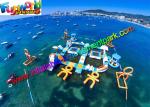 Floating Inflatable Water Parks , Giant 0.9mm Inflatable Water Toys For Hire