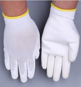 Wholesale 24cm 22g Polyurethane Palm Coated Nylon Work Gloves White Color from china suppliers