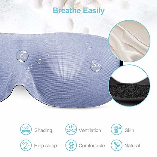 3D Contoured Memory Foam Eye Mask For Sleeping 100% Block Out Light
