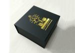 Custom Gold Stamping Logo Present Gift Box , Xmas Black Folding Carton Box