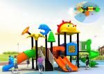 Multifunction Kids Plastic Playground Equipment Three Lane Tube Slide For Parks