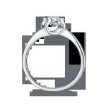 9K with Silver Ring Trapezoidal White Moissanite Diamond Minimalist Wedding