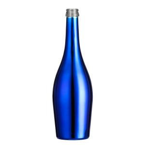 Wholesale Glass Collar Material 750ml Champagne Glass Bottle with Electroplated Finish and Cork from china suppliers
