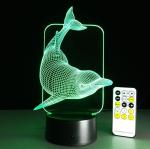 Animal Dolphin Kids 3D Night Light 7 Colors Change with Remote Control Gifts for