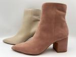 women's pointed toe ankle boots with metal YKK zipper ，soft nappa Genuine