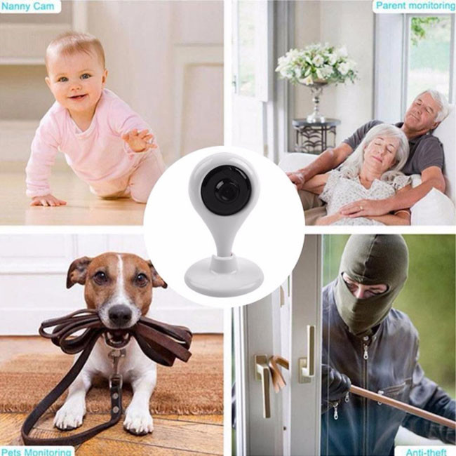 960P Smart Home WiFi Surveillance Camera 1.3MP Night Vision 360 Degree Lens