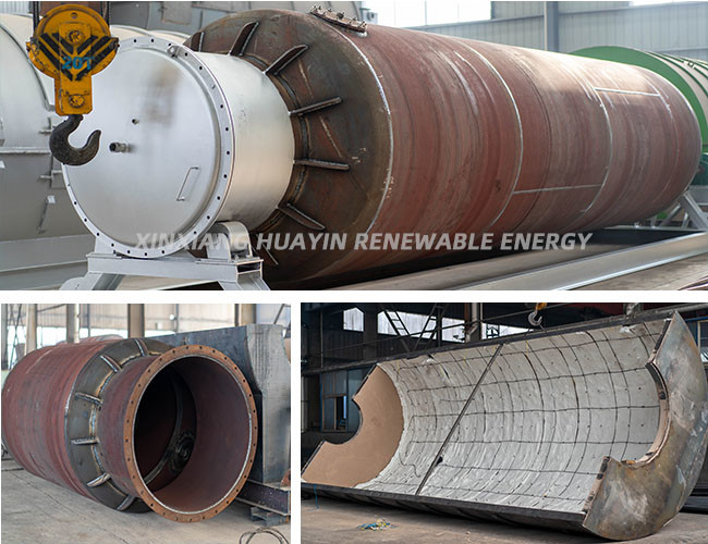 Huayin Rubber Pyrolysis Machine CE ISO Waste Tyre Plastic Pyrolysis Reactor