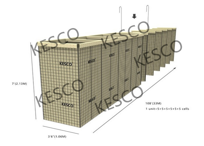 Steel Defensive 2x2 Geotextile Lined Military Barrier