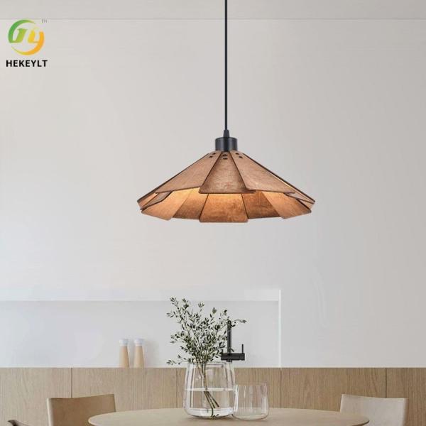 Wabi Sabi Wood Art Straw Hat Pendant Lamp Restaurant Small Bar Home Tea Room