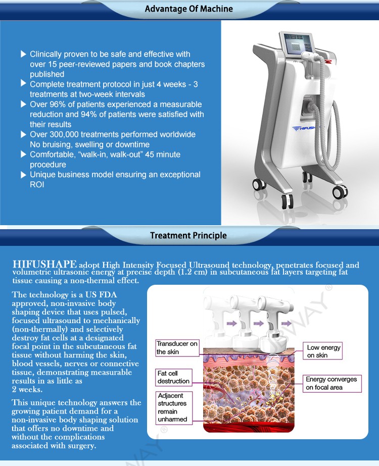 New device advanced HIFU weight loss slim / HIFU shape slimming machine / hifu fat reduction device