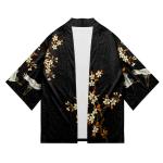 Stylish Oversized Black Denim Jacket , 100% Cotton Men'S Denim Kimono Jacket