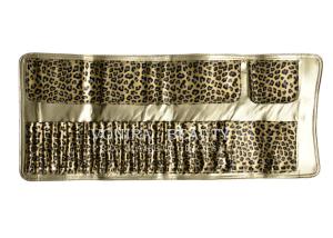 Wholesale Large Capacity Leopard Pattern Makeup Brush Roll Bag Pen Holder Case Handy Clutch from china suppliers
