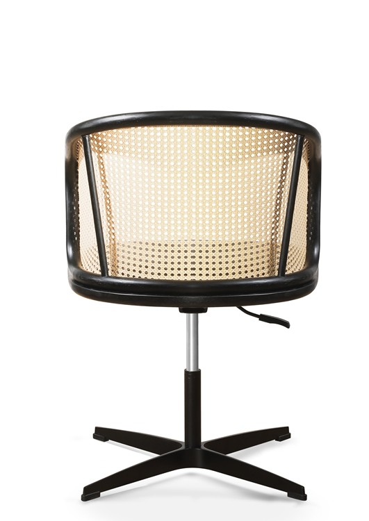 0.121CBM Cane Swivel Desk Fabric Executive Chair 17in PU Leisure